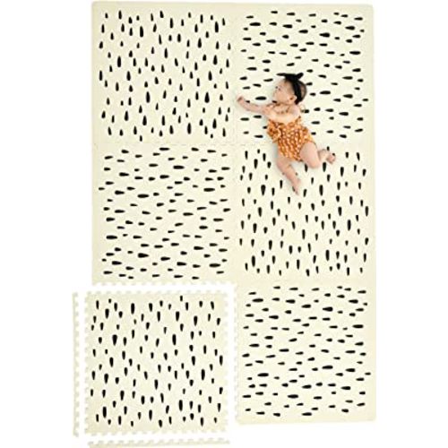 Yay Mats Stylish Extra Large Baby Play Mat. Soft, Thick, Non-Toxic Foam Covers 6 ft x 4 ft. Expandable Tiles with Edges Infants and Kids Playmat Tummy Time Mat (Spencer Animal)