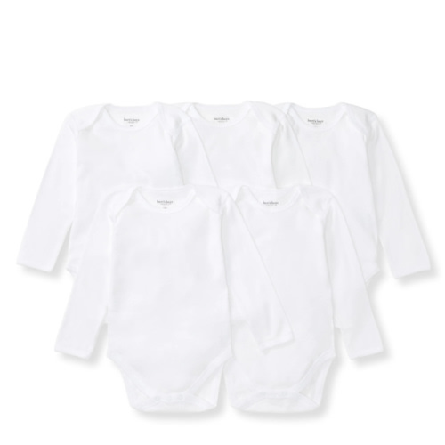 Bee Essentials Organic Long Sleeve Baby Bodysuit 5 Pack