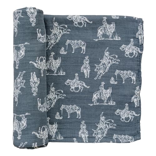Mebie Baby Wild West Muslin Swaddle, Modern and Neutral Swaddle Blanket for Baby Girl or Boy, Soft Baby Blankets, Newborn Swaddle Blanket, 0-3 Month, Comfy Wrap, Baby Essentials & Gifts