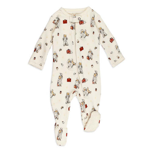 Organic 2-Way Zipper Footie in Adventure Paddington™ – L'ovedbaby - 0-3m