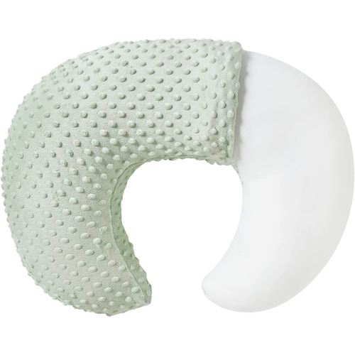 Baby Nursing Pillow and Body Positioner with Premium Slipcover for Breastfeeding for Baby Boys and Girls, Feeding Pillow with Breathable Comfortable Pillowcase (Green)