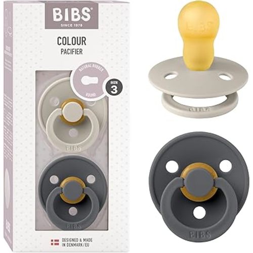 BIBS Pacifiers | Natural Rubber Baby Pacifier Combo | Set of 2 BPA-Free Soothers