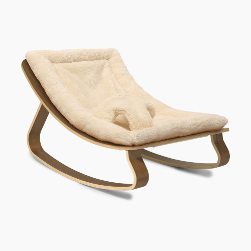Charlie Crane LEVO Baby Rocker - Fur Milk, Walnut