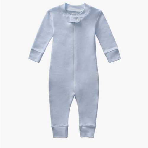 Owlivia Organic Cotton Baby Boy Girl Zip up Sleep 'N Play Pjs, Footless, Long Sleeve
