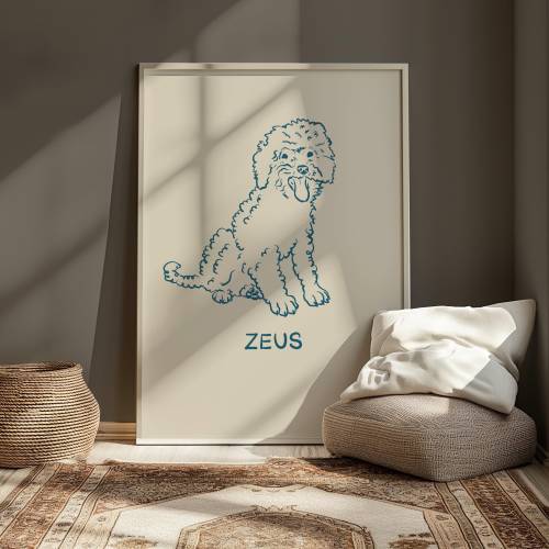 Custom Pet Portrait, Personalized Dog Portrait, Cute Pet Line Art, Digital Pet Poster, Badly Drawn Pet, Hand Drawn Doodle