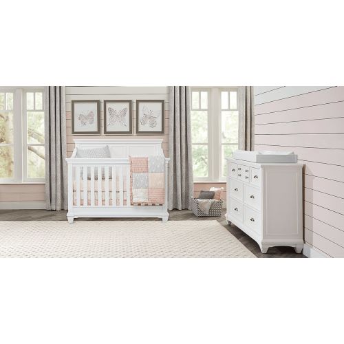 Hilton Head White 5 Pc Nursery with Toddler Rails