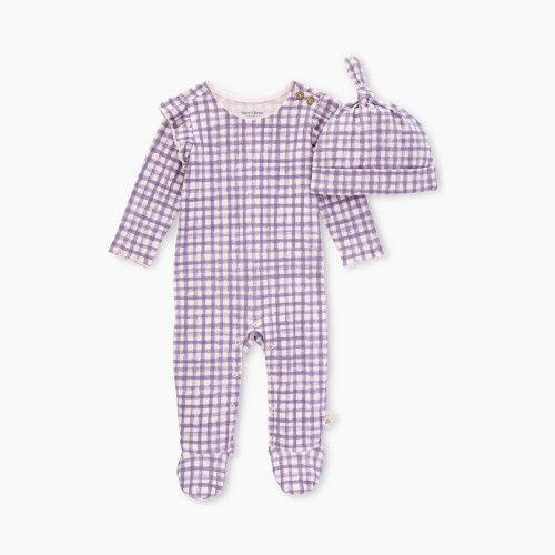 Burt's Bees Baby Jumpsuit & Knot Top Hat Set Organic Cotton - Multi-Color, Newborn