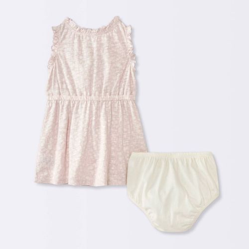Baby Girls' Floral Printed Dress - Cloud Island™ Cream 3-6m
