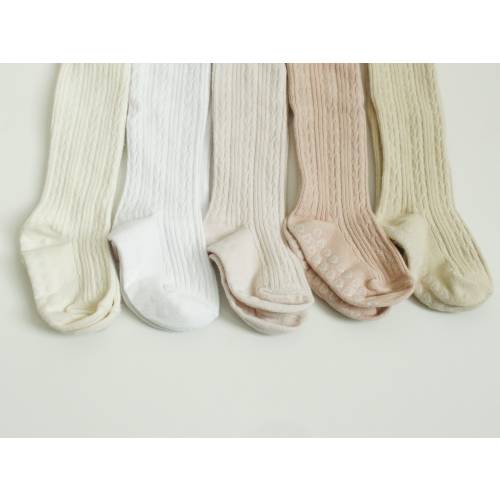 NEUTRAL Hand dyed cable knit tights, WITHOUT non-slip baby tights, cable knit tights, girls tights, warm tights
