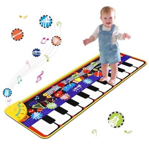 Baby Piano Mat with 25 Music Sounds,Kids Musical Playmat,Early Education Development Birthday Gift Music Toy for 1 2 3 Year Girls Boys,Piano Keyboard Touch Play Blanket for Child Toddlers