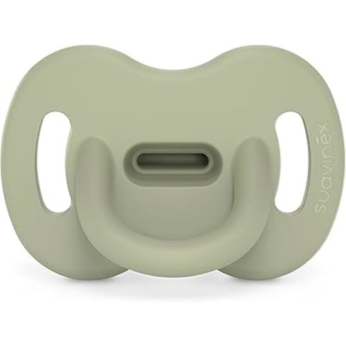 Color Essence SX PRO Silicone Baby Pacifier 1Pk, Made with 100% Soft Silicone, Baby Essentials Perfect for Breastfeeding Babies, Designed in Spain, 6-18 Mths, Jungle Green