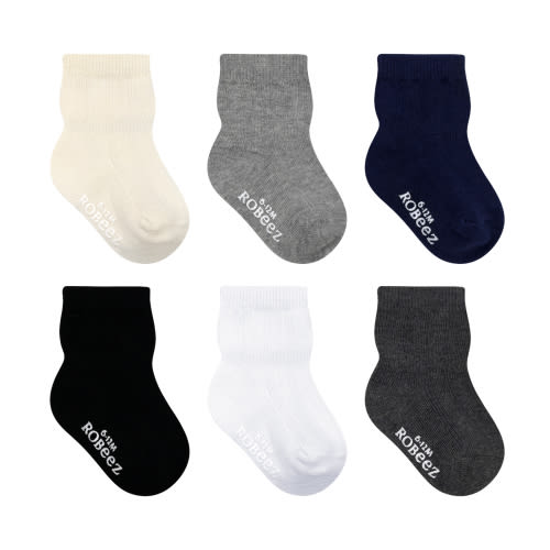 Boys Essentials 6-Pack Baby Socks | 0-6 M