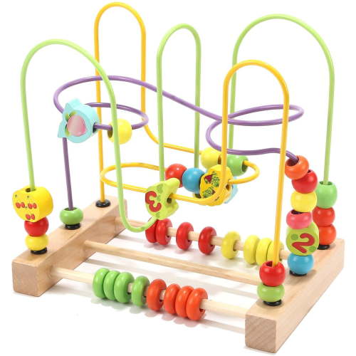 VATENIC Beaded Maze Toy Unisex Kids Abacus Roller, Wood