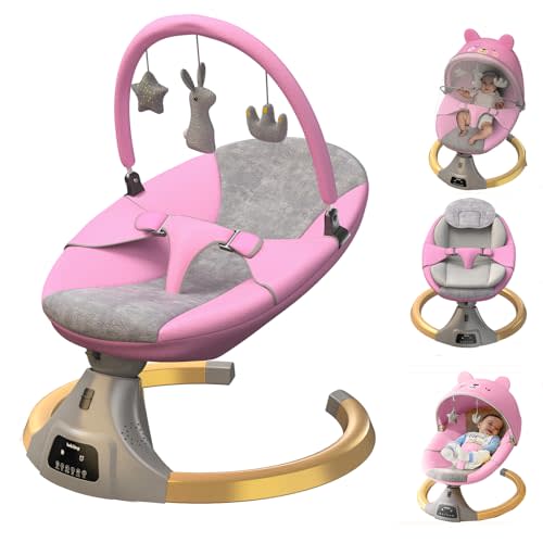 Baby Swing for Infants | Electric Bouncer for Babies, Portable Babies Rocker Bouncer for Newborn Boy and Girls, 12 Preset Lullabies, 5 Sway Speeds, with Fitness Rack and Mosquito net