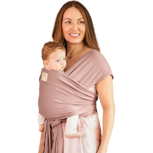 LÍLLÉbaby Dragonfly Wrap Ergonomic Baby Wrap Carrier for Infants, Comfortable & Supportive, Soft & Breathable, Adjustable Carrier for Babies 8-30 lbs (Vintage Rose)