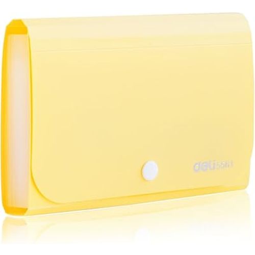 Expanding File Folder, Subdivision Accordion File Folder Mini Organizer PP Wallet for Cards,Coupons,Receipt,Tax Item or Changes,7x4.5 Inches,12 Pockets with Tabs and Check Case(Yellow)