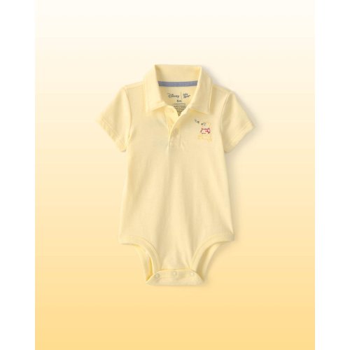 Baby Boy Disney© Winnie the Pooh Embroidered Polo Bodysuit with Back Art - Yellow - OshKosh B'gosh | Carter's