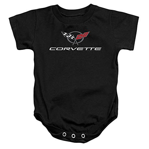 Chevy Corvette Modern Emblem Unisex Baby Snapsuit Black Sm (6 Mos)