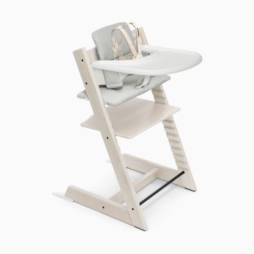 Stokke Tripp Trapp High Chair Complete² - Whitewash/Nordic Grey Cushion/White Tray