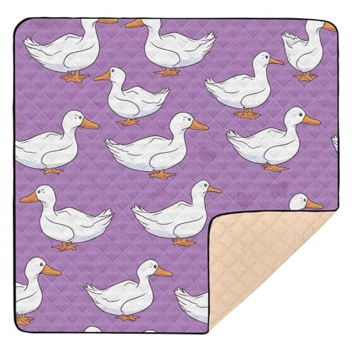 FUGIDOG Cute Farm Goose Baby Play Mats for Floor 50x50 inch Waterproof Anti-Slip Playpen Mat Soft Nursery Area for Infant Kids and Toddler Crawling