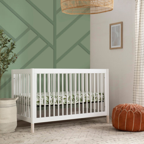 babyletto Gelato 4-in-1 Convertible Crib with Toddler Bed Conversion Kit - White/Washed Natural