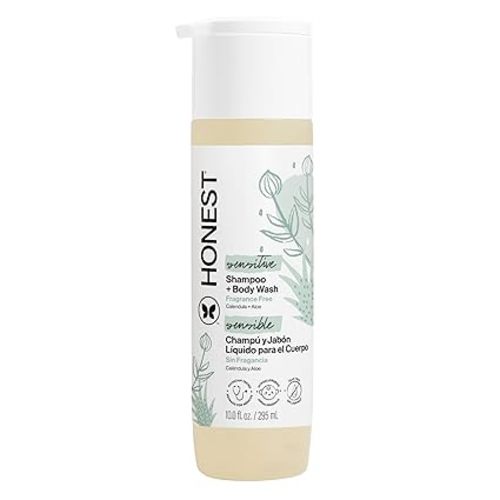The Honest Company 2-in-1 Baby Shampoo & Body Wash, Fragrance-Free, Tear-Free, Hypoallergenic, Naturally Derived, Sensitive Skin, 10 fl oz