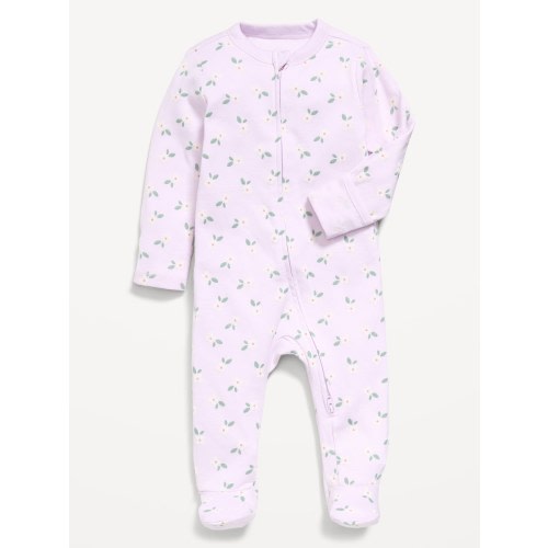 Ruffle-Trim 2-Way-Zip Sleep & Play Footed One-Piece for Baby | Old Navy