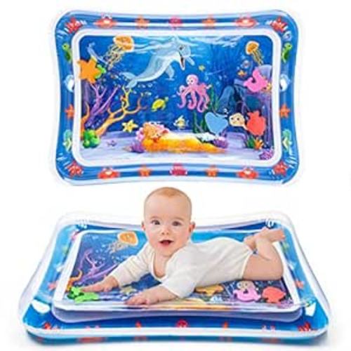 Tummy Time Water Mat丨Inflatable Tummy Time Water Play Mat for Babies, Infants and Toddlers 3 to 12 Months Promote Development Toys Baby Gifts - Blue