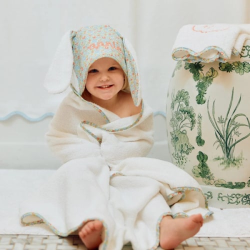 Percale Kids’ Bunny Hooded Towel | Weezie Towels