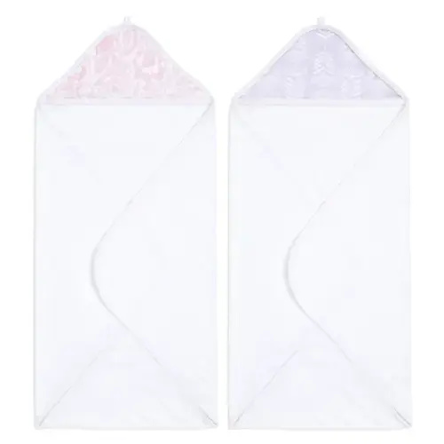 Purple & Pink Hooded Baby Towel 2pk | aden + anais