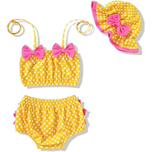 Tiny Cutey Infant Baby Girl Bikini Swimsuit 2 Piece Bathing Suit Halter Top Bikini Bottoms Swimming Suit