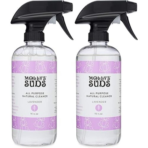Molly's Suds Natural All Purpose Cleaner | Multi Surface Household Spray | Plant Powered & Bio-based Ingredients | Lavender, 16 oz (2 Pack)