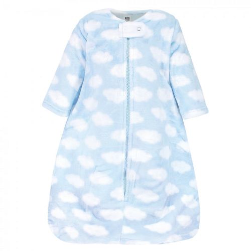 Hudson Baby Infant Boy Plush Sleeping Bag, Sack, Blanket, Blue Clouds, 0-6 Months