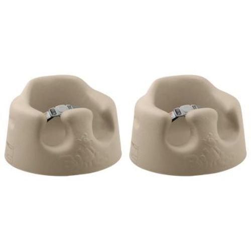 Bumbo Infant Floor Seat Baby Sit Up Chair and Baby Sitting Support for 3 to 12 Months Old with 3 Point Adjustable Safety Strap Harness, Taupe (2 Pack)