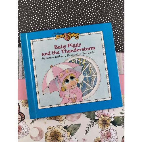 CLEARANCE Vintage 1987 Jim Henson's Muppet Babies, Baby Piggy and the Thunderstorm Hardcover Book