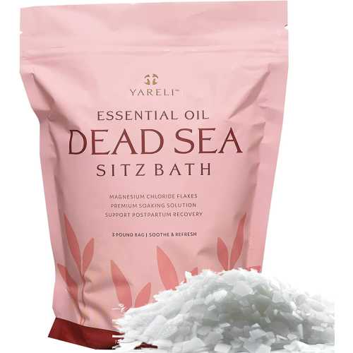 Yareli Sitz Bath Soak for Postpartum Recovery and Hemorrhoid Relief, with Dead Sea Magnesium Bath Salt Flakes and Essential Oils, 3lbs