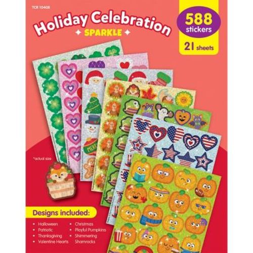 Teacher Created Resources® Holiday Celebration Sparkle Stickers Variety Pack