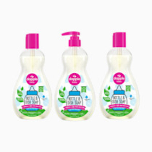 Dapple Bottle & Dish Soap (3 Pack) - Pink, Fragrance-Free, 16.9 Oz