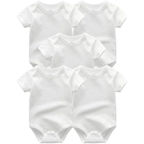 Kiddiezoom Unisex Baby 5-Pack Short-Sleeve Bodysuit