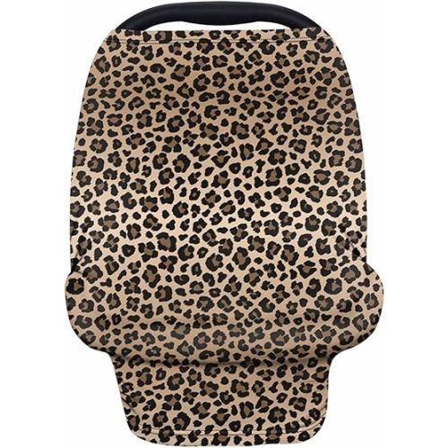 Forchrinse Leopard Cheetah Animal Print Baby Car Seat Canopy for Boys Girls - Soft Nursing Breastfeeding Cover Stroller Cover Baby Car Seat Cover