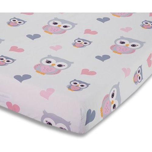Everyday Kids Baby Girl Fitted Crib Sheet Sweet Owls, 100% Soft Breathable Microfiber, Fits Standard Crib Mattress 28x52 inches, Nursery Sheet