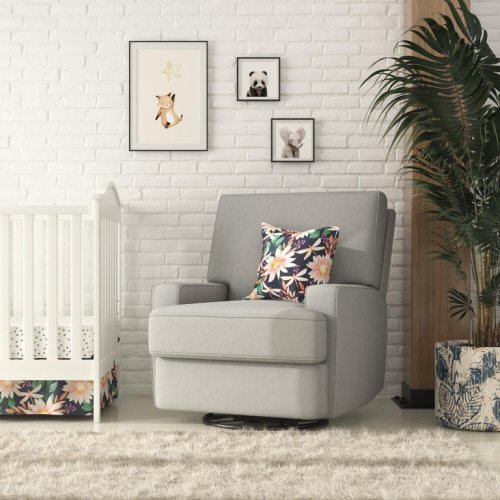 Baby Relax Rylan Swivel Gliding Recliner, Gray