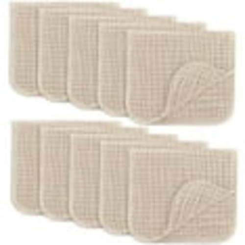 Comfy Cubs Muslin Burp Cloths - Large 100% Cotton Washcloths, 6 Layers (Cream, 10-Pack, 20"X10")