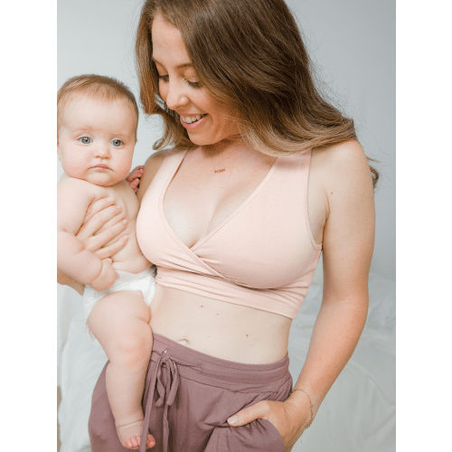 French Terry Racerback Nursing & Sleep Bra | Grey Heather - Kindred Bravely