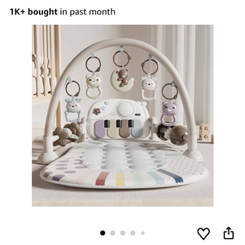 Baby Play Mat Baby Toys,Baby Gym Tummy Time Play Piano Activity Mat with 5 Infant Sensory Toys,Music & Light Infant Newborn Gifts for Babies Toddlers 0-3 6-9 11 12 Months.