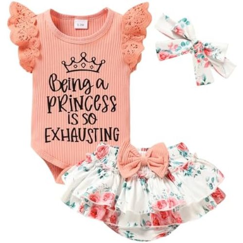 Newborn Baby Girl Clothes Infant Ruffles Romper Shorts Set Floral Summer Outfits Cute Baby Clothes Girl