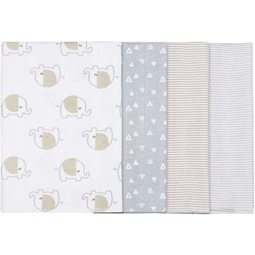 Gerber Baby 4-Pack Flannel Burp Cloth - Elephant