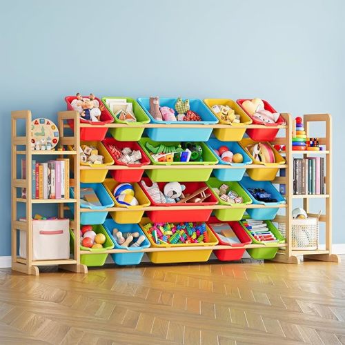 Toy Storage Organizer with 6 Shelves and 20 Bins, Kids, Multi-Colored