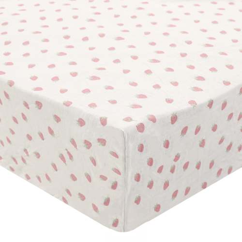 Crib Fitted Sheet - Strawberries