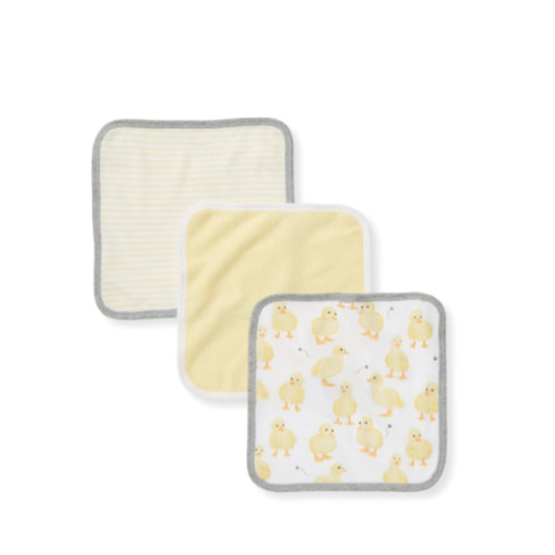 Little Ducks Organic Cotton Knit Terry Washcloths 3 Pack